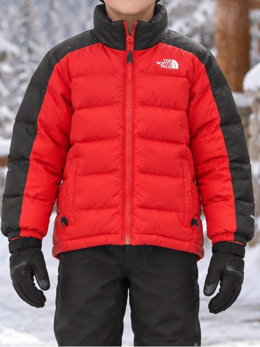 The North Face- Puffer Jacket Red Black Size 7/8